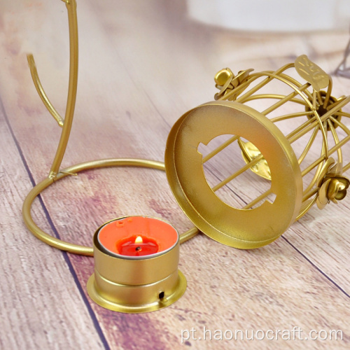 lâmpada de vento dourado pastoral decoração de casamento luz de velas